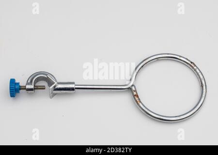 Clamp holder. Laboratory equipment. Ring clamp are used to place ...