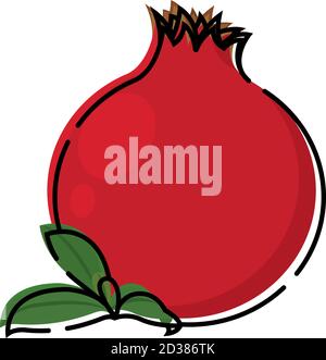 Isolated pomegranade rosh hashana jewish sticker- Vector Stock Vector