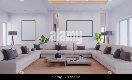 3d rendering of Modern living room interior Stock Photo