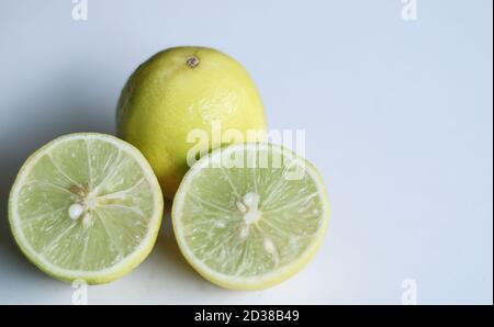 Lime (citrus fruit) on white background. Stock Photo