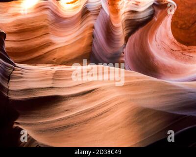 Antelope Canyon on the Navajo Nation's tribal lands in Page, Arizona Stock Photo