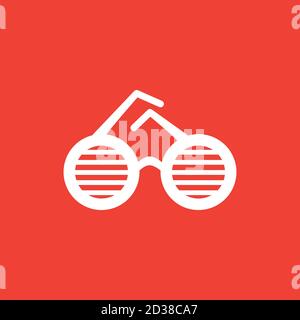 Party Glasses Icon On Red Background. Red Flat Style Vector Illustration. Stock Vector