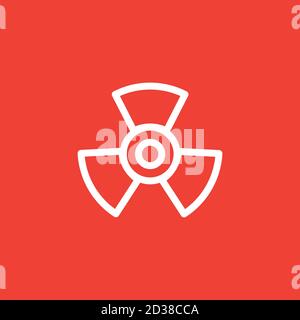Propeller Line Icon On Red Background. Red Flat Style Vector Illustration. Stock Vector