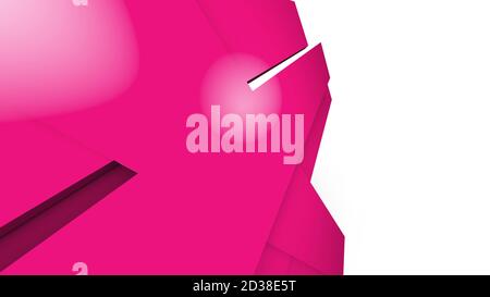 Diagonal pink dynamic stripes on white background. Modern abstract background with lines and dark shadows Stock Photo