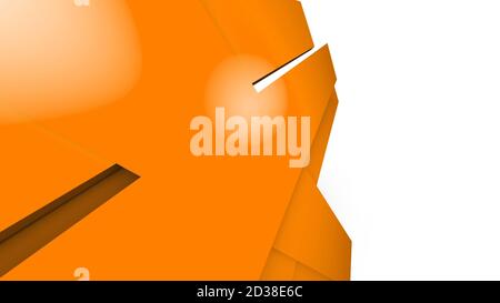 Diagonal orange dynamic stripes on white background. Modern abstract background with lines and dark shadows Stock Photo