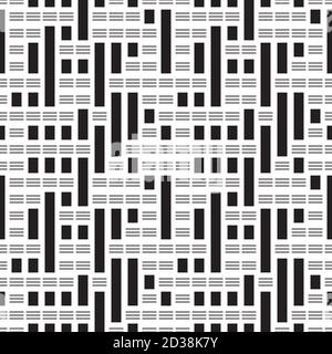 Seamless pattern with horizontal and vertical black segments Stock Vector