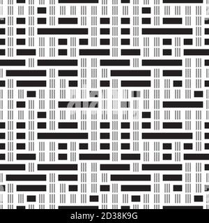 Seamless pattern with horizontal and vertical black segments Stock Vector