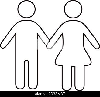 couple figures line style icon vector illustration design Stock Vector