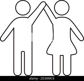 couple figures line style icon vector illustration design Stock Vector
