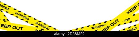 Yellow and black warning tapes vector illustration Stock Vector