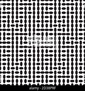 Seamless pattern with horizontal and vertical black ellipses Stock Vector