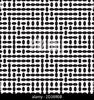 Seamless pattern with horizontal and vertical black ellipses Stock Vector