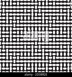 Seamless pattern with horizontal and vertical white ellipses Stock Vector