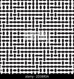 Seamless pattern with horizontal and vertical black ellipses Stock Vector