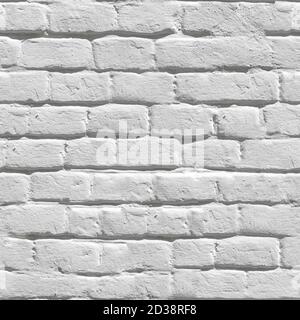 Old White Brick Wall. Seamless Tileable Texture. Stock Photo