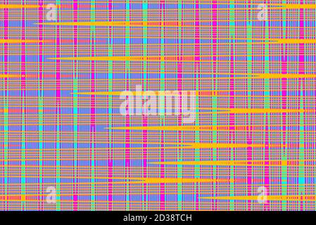 Texture checkered three papers cyan blue orange pink background Illustration Abstract hypnotics psychadelic multi colored texture pattern. Colorful ni Stock Photo