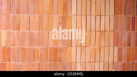 Yellow brown brick wall for background. Stock Photo