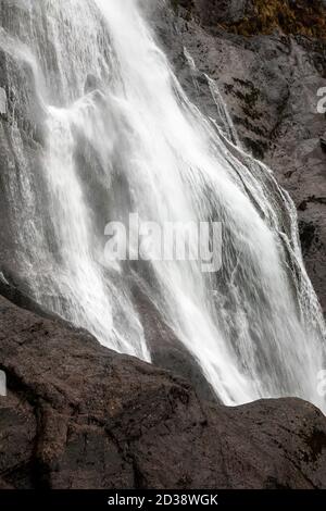 Aber Falls waterfall, Snowdonia, North Wales Stock Photo