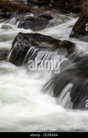 Waterfall at Fairy Glen, Snowdonia, North Wales Stock Photo