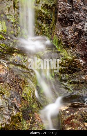 Waterfall along the Watkin Path, Snowdon, Snowdonia, North Wales Stock Photo
