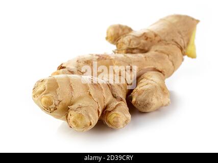 fresh ginger root isolated on white background Stock Photo