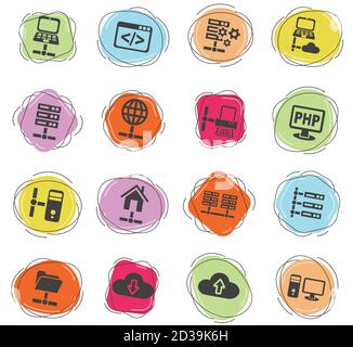 server icon set Stock Vector