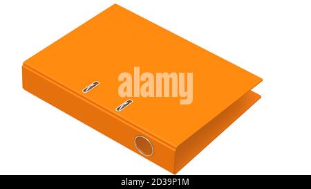 Orange folder isolated on white background, 3d rendering Stock Photo