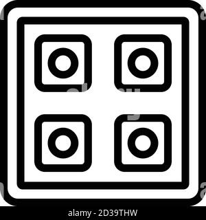 Plastic ice tray icon, outline style Stock Vector