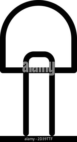 Zener diode icon, outline style Stock Vector