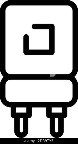 Capacitor for electronic icon, outline style Stock Vector