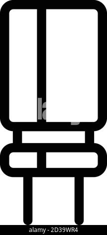 Electronic capacitor icon, outline style Stock Vector