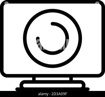 Loading monitor icon, outline style Stock Vector