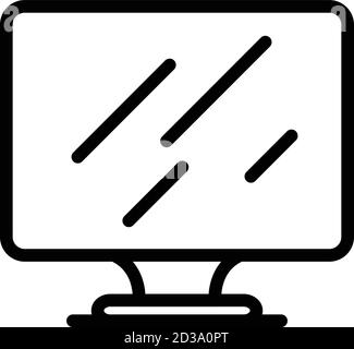 New monitor icon, outline style Stock Vector