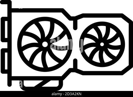 Computer video card icon, outline style Stock Vector