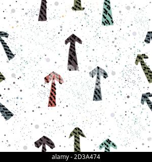Cute Background with arrows. Hand Drawn Seamless Pattern. Vector Illustration. Stock Vector
