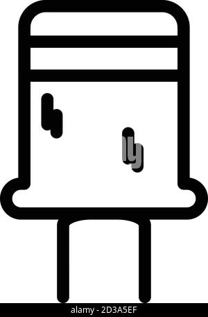 Capacitor circuit icon, outline style Stock Vector