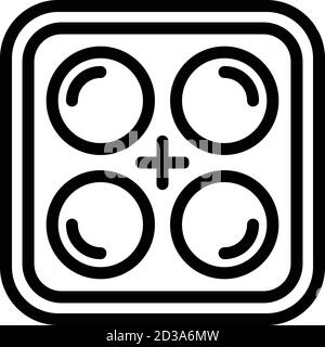 Silicone ice tray icon, outline style Stock Vector