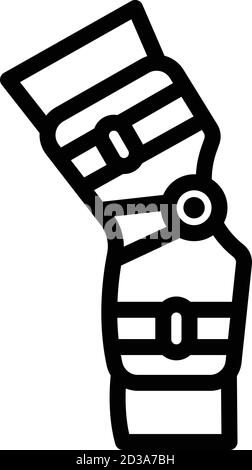 Knee support belt icon, outline style Stock Vector