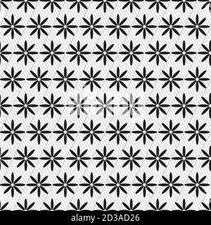 Seamless pattern with black flowers Stock Vector