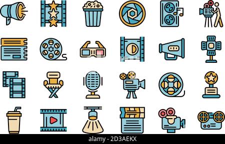 Cinematographer icons set vector flat Stock Vector
