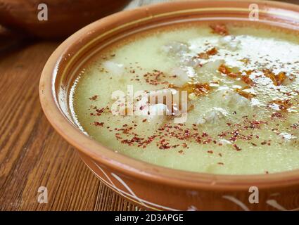 Turkish Tripe chorba - iskembe corbasi, Ottoman cuisine Stock Photo
