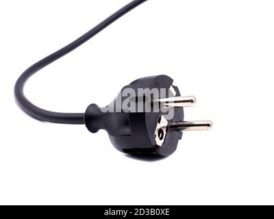 black power plug isolated on white background Stock Photo