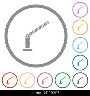 Opened barrier flat color icons in round outlines on white background Stock Vector