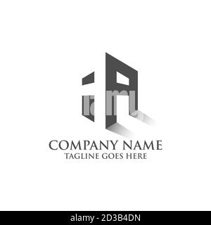 AA hexagonal initial letter logo design, AA reflection negative space logo design Stock Vector