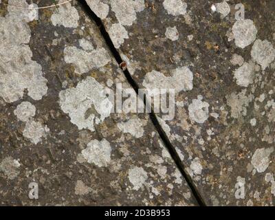 a crack in a stone tablet Stock Photo
