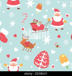 Christmas wrapping paper - seamless texture. Vector illustration Stock Vector