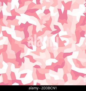 Pink camouflage. Girl pattern. Abstract seamless pattern with colored polygons Stock Vector