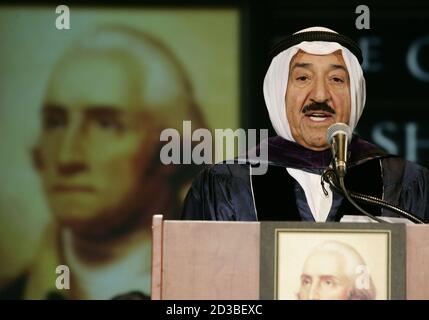 Kuwait S Prime Minister Sabah Al Ahmad Al Jaber Al Sabah C Is Applauded After He Received An Honorary Doctor Of Laws Degree At George Washington University In Washington Dc June 30 2005 Donald Lehman L