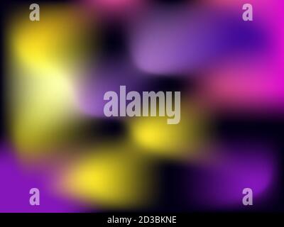 Blurred abstract background with gradient purple, yellow and pink color. Design for advertising, banner and poster. Vector illustration Stock Vector