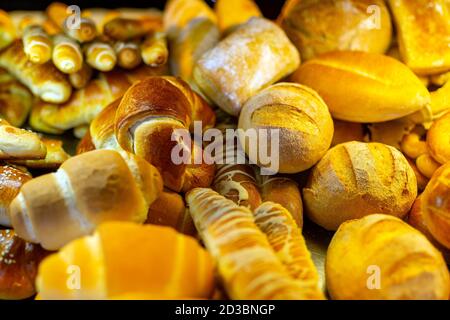 Baking, bread trading. Bakery. Background image texture. Stock Photo